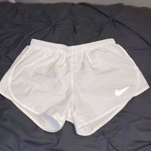 Women’s white nine running shorts